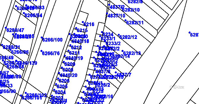 Parcela st. 6231 v KÚ Žabovřesky, Katastrální mapa