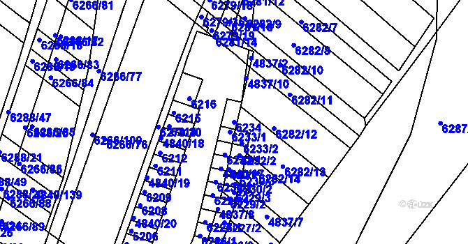 Parcela st. 6234 v KÚ Žabovřesky, Katastrální mapa