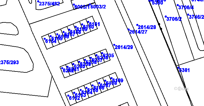 Parcela st. 6235 v KÚ Žabovřesky, Katastrální mapa