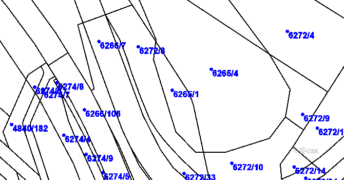 Parcela st. 6265/1 v KÚ Žabovřesky, Katastrální mapa