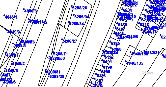 Parcela st. 6266/98 v KÚ Žabovřesky, Katastrální mapa