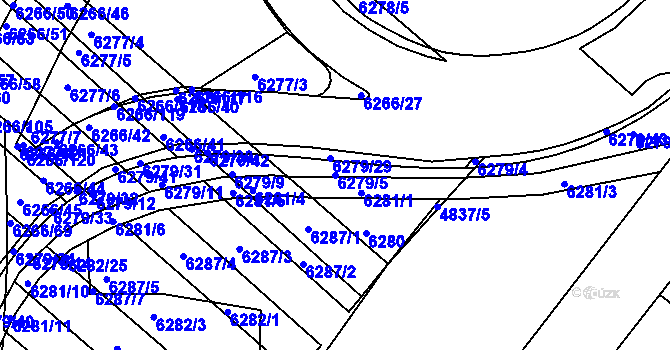 Parcela st. 6279/5 v KÚ Žabovřesky, Katastrální mapa