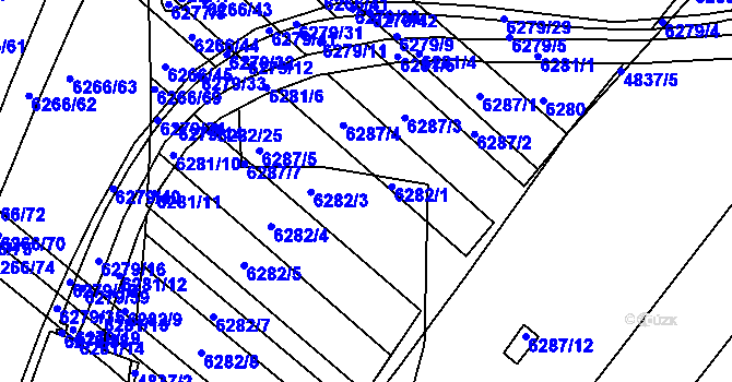 Parcela st. 6282/2 v KÚ Žabovřesky, Katastrální mapa