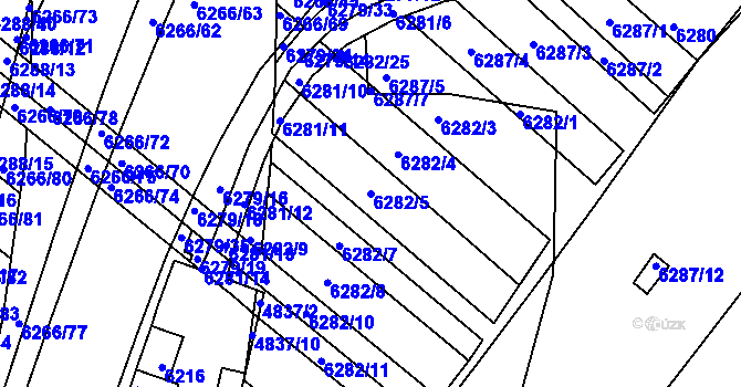 Parcela st. 6282/5 v KÚ Žabovřesky, Katastrální mapa