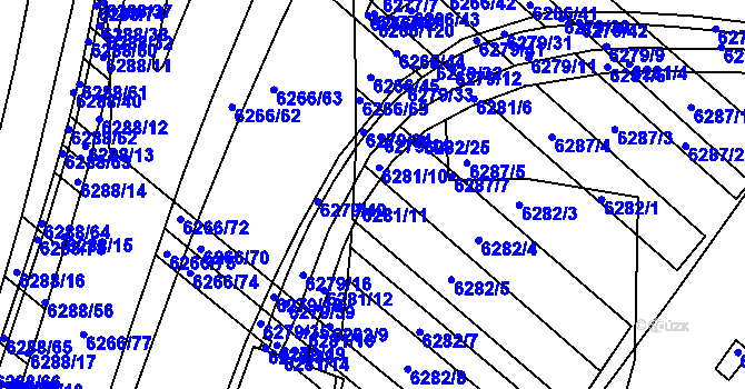 Parcela st. 6282/18 v KÚ Žabovřesky, Katastrální mapa