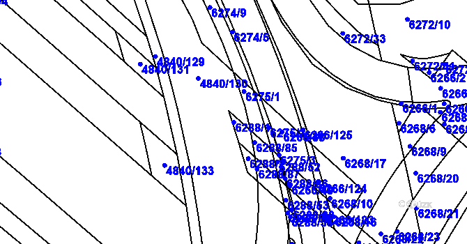Parcela st. 6288/1 v KÚ Žabovřesky, Katastrální mapa