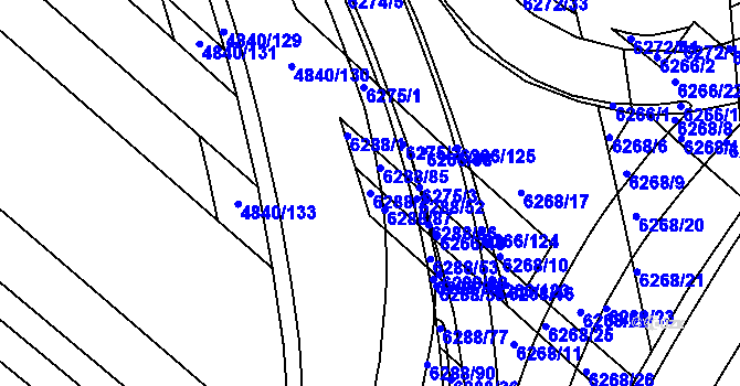 Parcela st. 6288/2 v KÚ Žabovřesky, Katastrální mapa