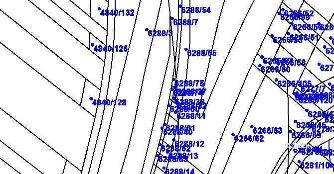 Parcela st. 6288/10 v KÚ Žabovřesky, Katastrální mapa