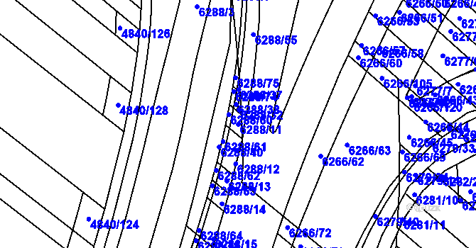 Parcela st. 6288/11 v KÚ Žabovřesky, Katastrální mapa