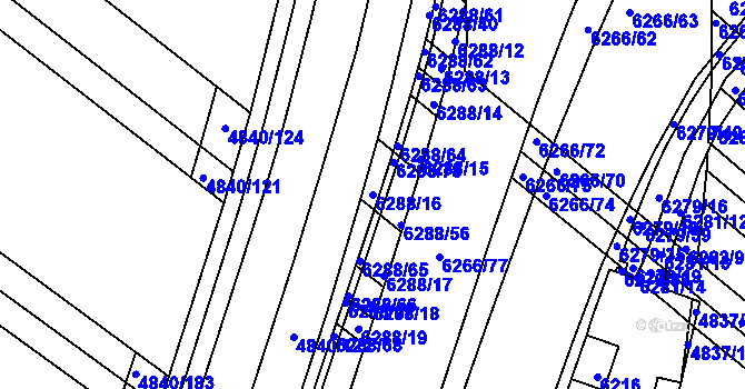 Parcela st. 6288/16 v KÚ Žabovřesky, Katastrální mapa