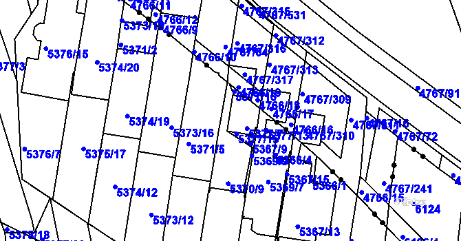 Parcela st. 5369/10 v KÚ Žabovřesky, Katastrální mapa