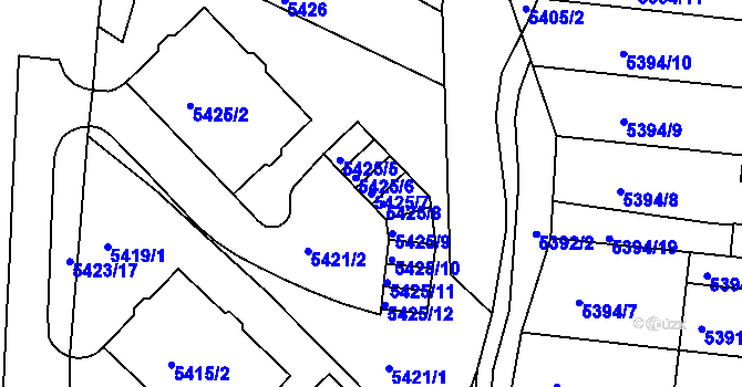 Parcela st. 5425/7 v KÚ Žabovřesky, Katastrální mapa