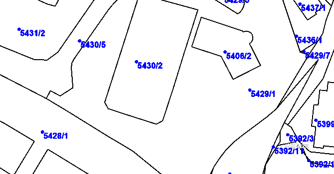Parcela st. 5429/4 v KÚ Žabovřesky, Katastrální mapa