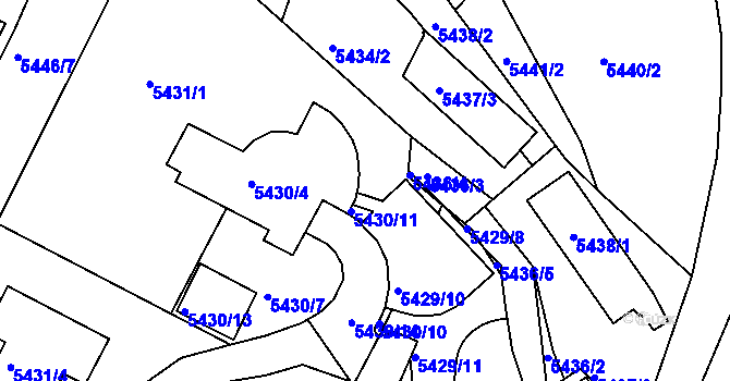 Parcela st. 5430/6 v KÚ Žabovřesky, Katastrální mapa