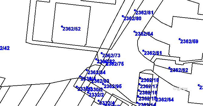 Parcela st. 2362/73 v KÚ Žabovřesky, Katastrální mapa