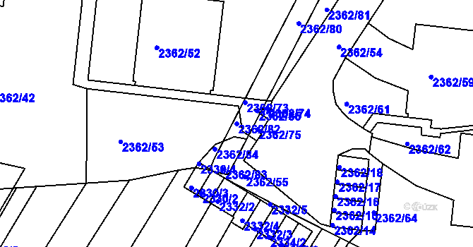 Parcela st. 2362/82 v KÚ Žabovřesky, Katastrální mapa