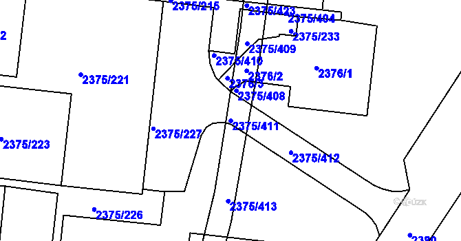 Parcela st. 2375/411 v KÚ Žabovřesky, Katastrální mapa