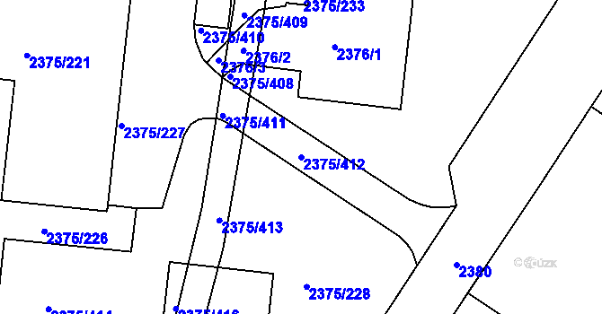 Parcela st. 2375/412 v KÚ Žabovřesky, Katastrální mapa
