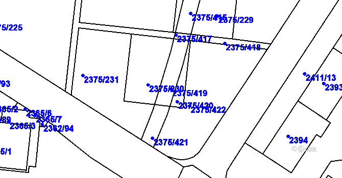 Parcela st. 2375/419 v KÚ Žabovřesky, Katastrální mapa