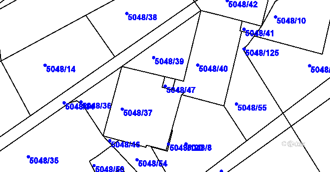 Parcela st. 5048/47 v KÚ Žabovřesky, Katastrální mapa