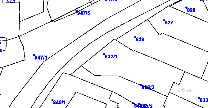 Parcela st. 832/1 v KÚ Žabovřesky, Katastrální mapa
