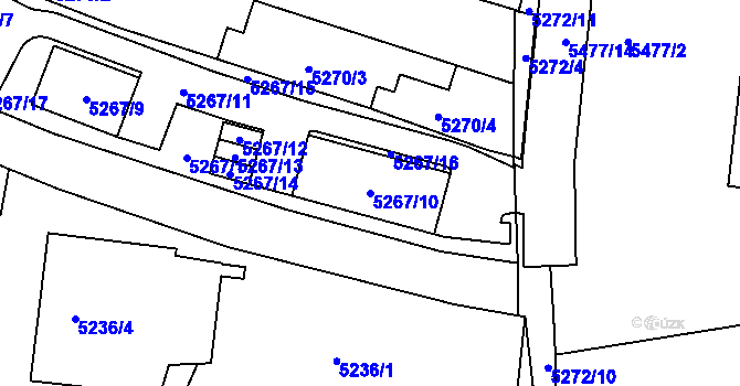 Parcela st. 5267/10 v KÚ Žabovřesky, Katastrální mapa