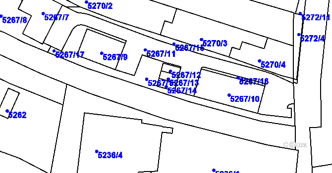 Parcela st. 5267/14 v KÚ Žabovřesky, Katastrální mapa