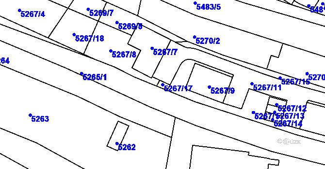 Parcela st. 5267/17 v KÚ Žabovřesky, Katastrální mapa