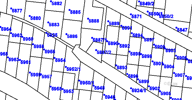 Parcela st. 5887/2 v KÚ Žabovřesky, Katastrální mapa