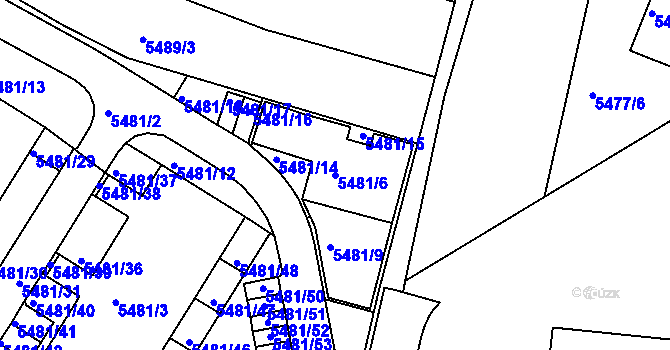 Parcela st. 5481/6 v KÚ Žabovřesky, Katastrální mapa
