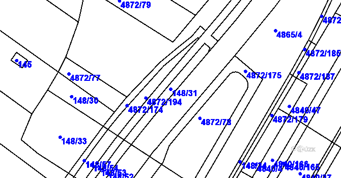 Parcela st. 148/31 v KÚ Žabovřesky, Katastrální mapa
