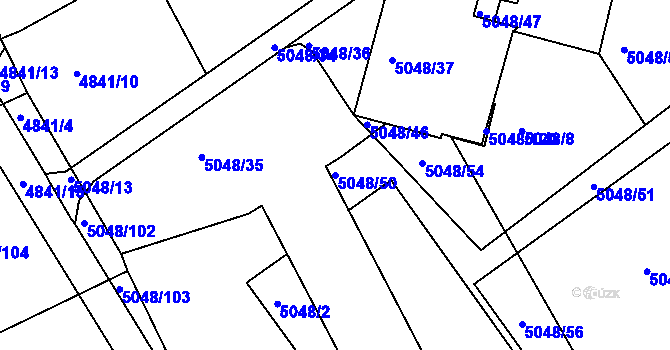 Parcela st. 5048/50 v KÚ Žabovřesky, Katastrální mapa