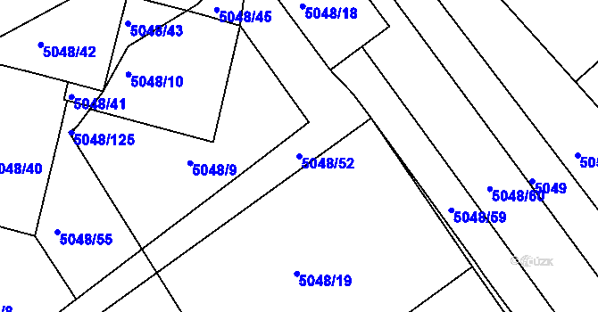 Parcela st. 5048/52 v KÚ Žabovřesky, Katastrální mapa