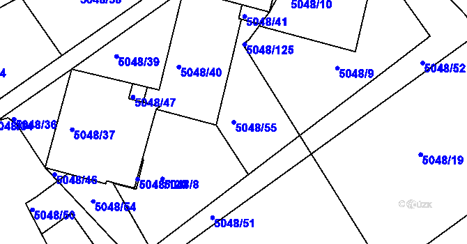 Parcela st. 5048/55 v KÚ Žabovřesky, Katastrální mapa