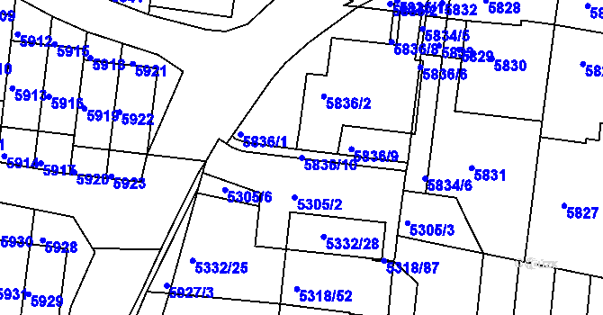 Parcela st. 5836/10 v KÚ Žabovřesky, Katastrální mapa