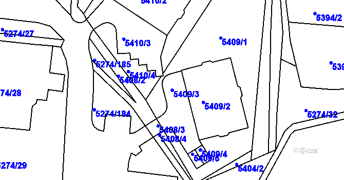Parcela st. 5409/3 v KÚ Žabovřesky, Katastrální mapa