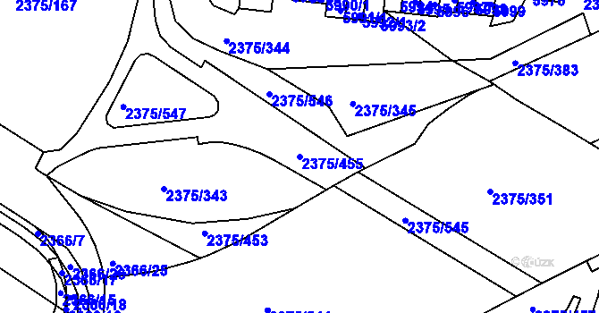 Parcela st. 2375/455 v KÚ Žabovřesky, Katastrální mapa