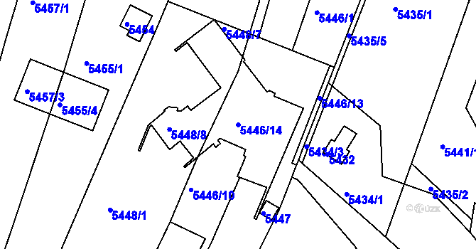 Parcela st. 5446/14 v KÚ Žabovřesky, Katastrální mapa