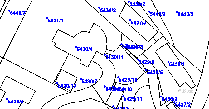 Parcela st. 5430/11 v KÚ Žabovřesky, Katastrální mapa