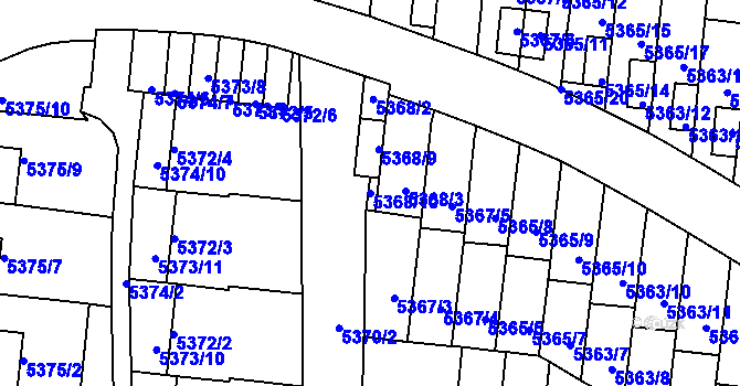 Parcela st. 5368/10 v KÚ Žabovřesky, Katastrální mapa