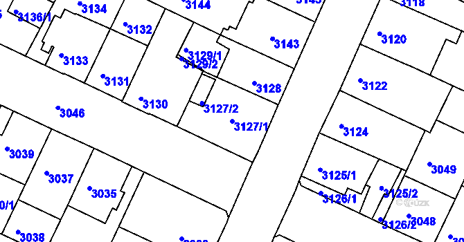 Parcela st. 3127/1 v KÚ Žabovřesky, Katastrální mapa