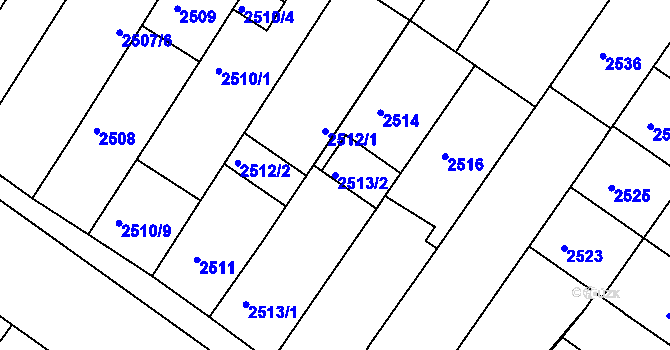 Parcela st. 2513/2 v KÚ Žabovřesky, Katastrální mapa