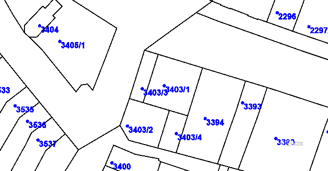 Parcela st. 3403/1 v KÚ Žabovřesky, Katastrální mapa