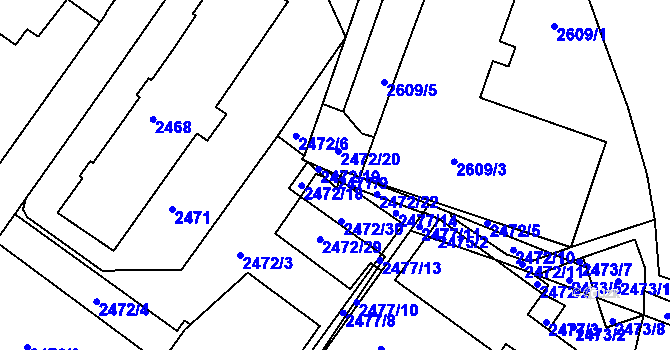 Parcela st. 2477/9 v KÚ Žabovřesky, Katastrální mapa