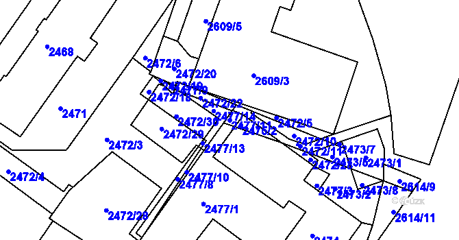 Parcela st. 2477/11 v KÚ Žabovřesky, Katastrální mapa