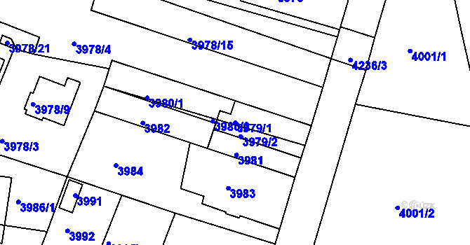Parcela st. 3979/1 v KÚ Žabovřesky, Katastrální mapa