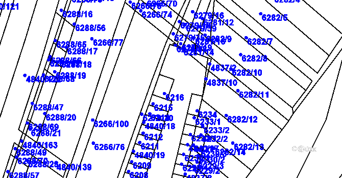 Parcela st. 4840/114 v KÚ Žabovřesky, Katastrální mapa