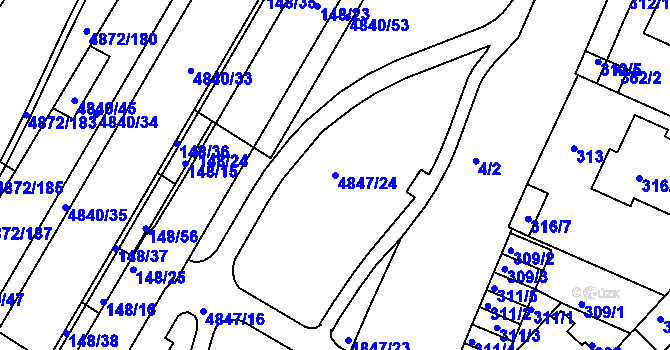 Parcela st. 4847/24 v KÚ Žabovřesky, Katastrální mapa