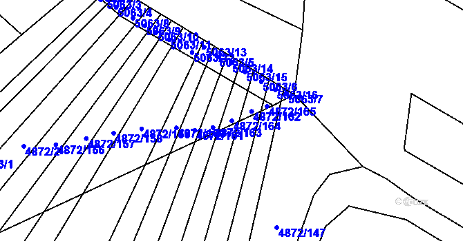 Parcela st. 4872/164 v KÚ Žabovřesky, Katastrální mapa