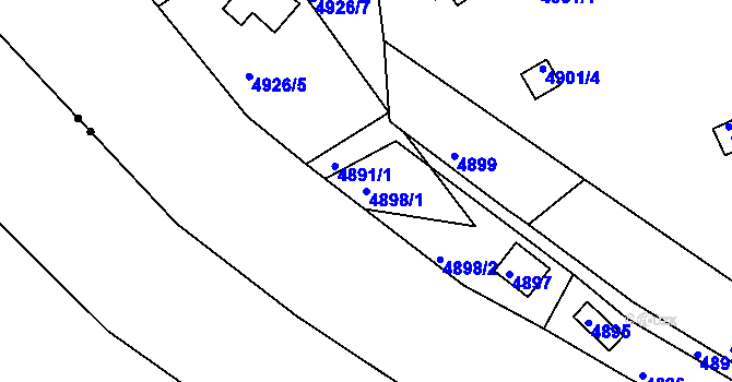 Parcela st. 4898/1 v KÚ Žabovřesky, Katastrální mapa